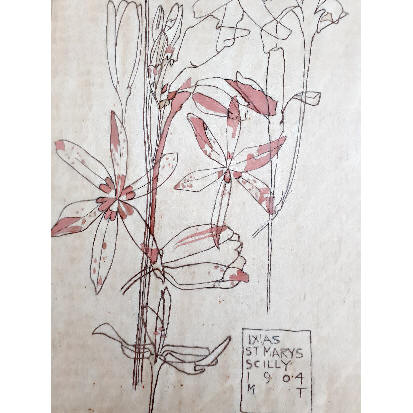 marquetry line picture of flowers